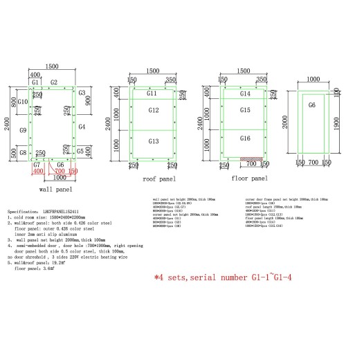 Modular Walk-In Cold Room Kit with...