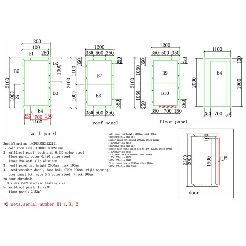 Modular Walk-In Cold Room Kit with...