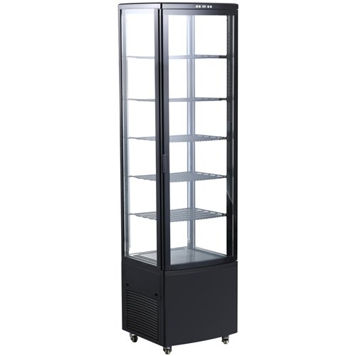 Commercial Upright Display Refrigerator 280 Litres Single Glass Door 5 Shelves Ventilated Cooling 515x486x1902mm | Stalwart DA-F