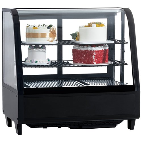 Commercial Countertop Display Refrigerator 100 Litres Single Glass Door 2 Shelves Ventilated Cooling 684x461x675mm | Stalwart DA