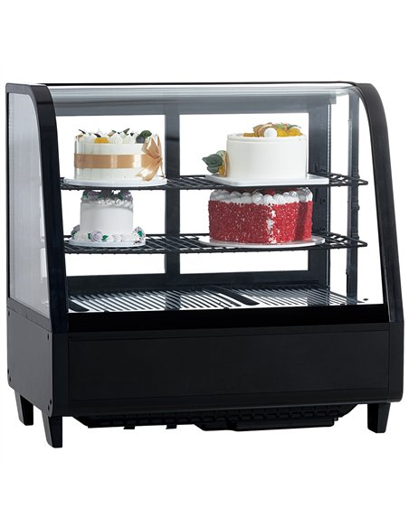 Commercial Countertop Display Refrigerator 100 Litres Single Glass Door 2 Shelves Ventilated Cooling 684x461x675mm | Stalwart DA