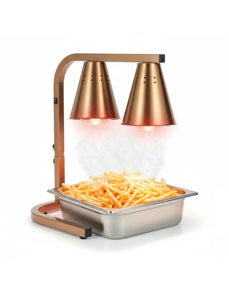 Commercial Food Warmer GN1/2 – 2 Heating Lamps 430×560×305 mm 500W Gold| Stalwart DA-EWL03G2