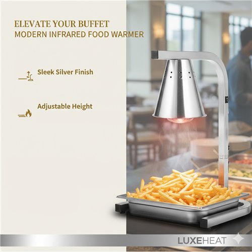 Commercial Food Warmer GN1/2 – 1 Heating Lamp 230×560×305 mm 250W Silver| Stalwart DA-EWL03S1