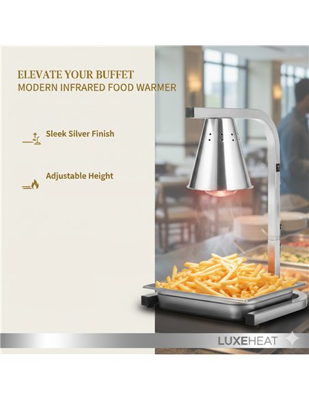 Commercial Food Warmer GN1/2 – 1 Heating Lamp 230×560×305 mm 250W Silver| Stalwart DA-EWL03S1