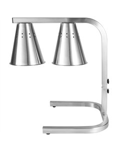 Commercial Food Warmer GN1/2 – 2 Heating Lamps 430×560×305 mm 500W Silver| Stalwart DA-EWL03S2 2