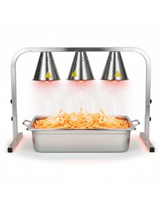 Commercial Food Warmer GN1/1 – 3 Heating Lamps 660×660×560 mm 750W Silver| Stalwart DA-EWL03S3
