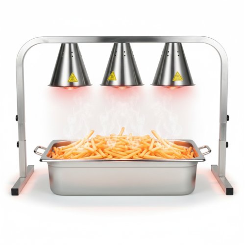 Commercial Food Warmer GN1/1 – 3 Heating Lamps 660×660×560 mm 750W Silver| Stalwart DA-EWL03S3