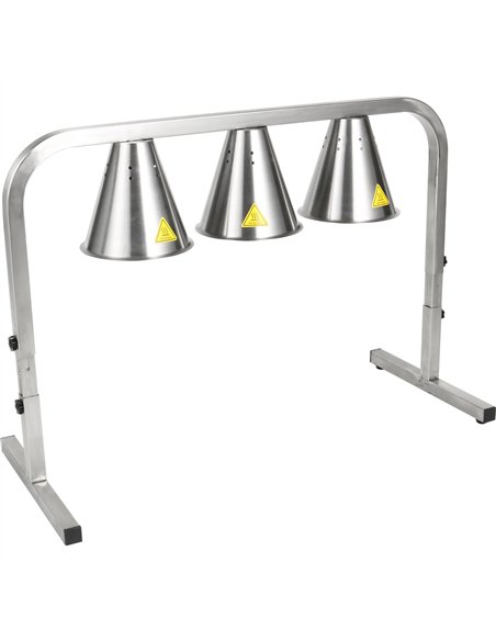 Commercial Food Warmer GN1/1 – 3 Heating Lamps 660×660×560 mm 750W Silver| Stalwart DA-EWL03S3