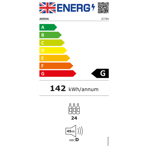 Commercial Wine Cooler 24 Bottles 430 x 450 x 740mm 70L| Stalwart DA-JC70A