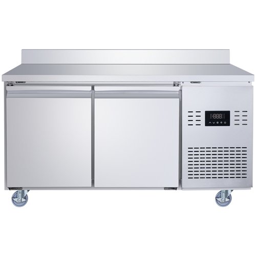 Commercial 2 Door Counter Fridge - Stainless Steel Prep Fridge 1349×700×950mm | Stalwart DA-SUP102