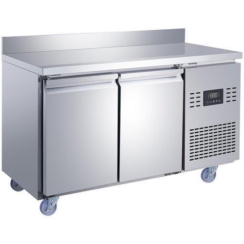 Commercial 2 Door Counter Fridge - Stainless Steel Prep Fridge 1349×700×950mm | Stalwart DA-SUP102