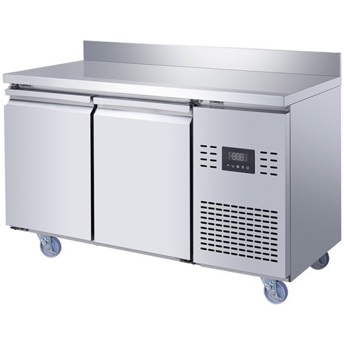 Commercial 2 Door Counter Fridge - Stainless Steel Prep Fridge 1349×700×950mm | Stalwart DA-SUP102
