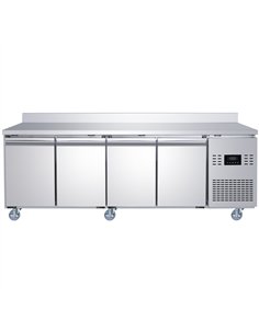 Commercial 4 Door Counter Fridge - Stainless Steel Prep Fridge 2239×700×950mm | Stalwart DA-SUP106