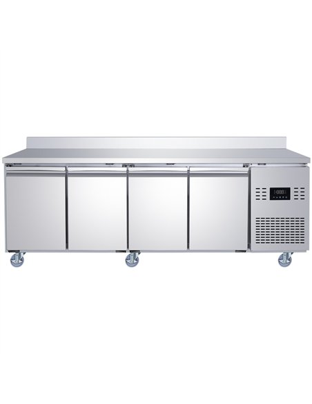 Commercial 4 Door Counter Fridge - Stainless Steel Prep Fridge 2239×700×950mm | Stalwart DA-SUP106