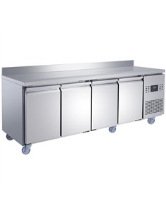 Commercial 4 Door Counter Fridge - Stainless Steel Prep Fridge 2239×700×950mm | Stalwart DA-SUP106 2