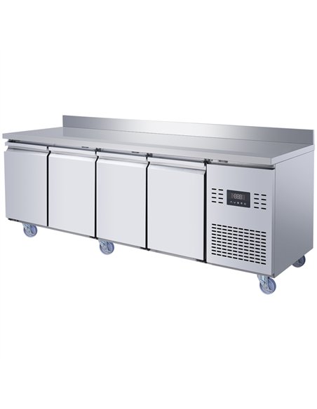 Commercial 4 Door Counter Fridge - Stainless Steel Prep Fridge 2239×700×950mm | Stalwart DA-SUP106