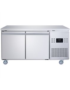 Commercial 2 Door Counter Fridge - Stainless Steel Prep Fridge 1349×700×850mm | Stalwart DA-SUP114