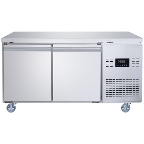 Commercial 2 Door Counter Fridge - Stainless Steel Prep Fridge 1349×700×850mm | Stalwart DA-SUP114