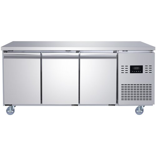 Commercial 3 Door Counter Fridge - Stainless Steel Prep Fridge 1794×700×850mm | Stalwart DA-SUP116