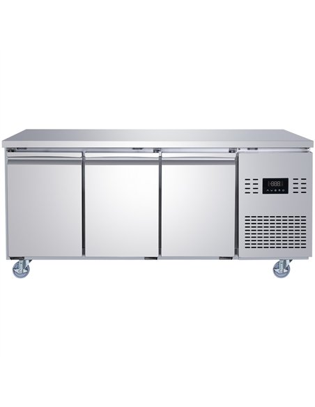 Commercial 3 Door Counter Fridge - Stainless Steel Prep Fridge 1794×700×850mm | Stalwart DA-SUP116