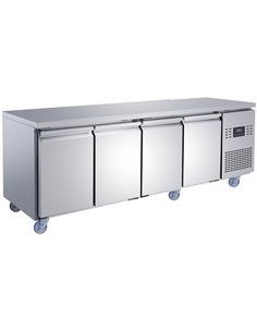 Commercial 4 Door Counter Fridge - Stainless Steel Prep Fridge 2239×700×850mm | Stalwart DA-SUP118 2