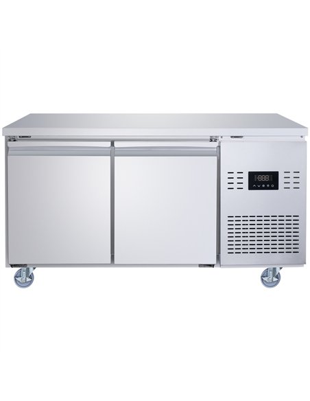 Commercial 2 Door Counter Freezer - Stainless Steel Prep Freezer 1349×700×850mm | Stalwart DA-SUP108