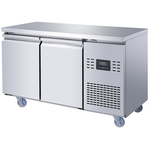 Commercial 2 Door Counter Freezer - Stainless Steel Prep Freezer 1349×700×850mm | Stalwart DA-SUP108
