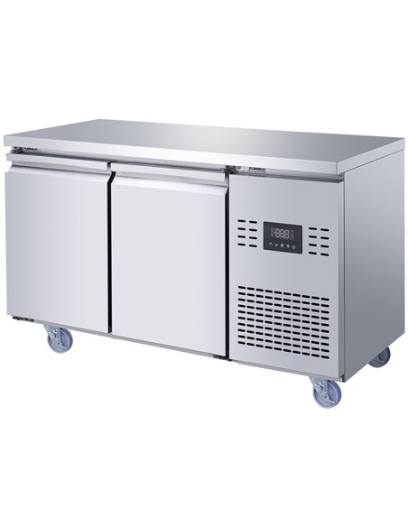 Commercial 2 Door Counter Freezer - Stainless Steel Prep Freezer 1349×700×850mm | Stalwart DA-SUP108