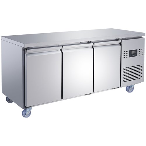 Commercial 3 Door Counter Freezer - Stainless Steel Prep Freezer 1794×700×850mm | Stalwart DA-SUP110
