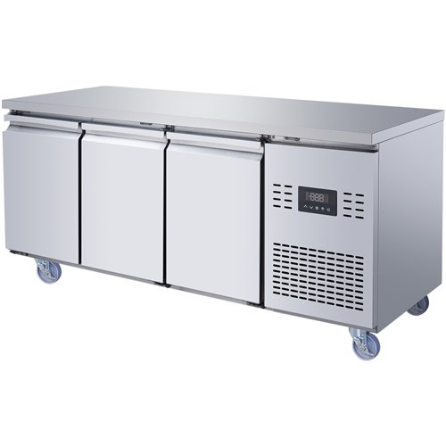 Commercial 3 Door Counter Freezer - Stainless Steel Prep Freezer 1794×700×850mm | Stalwart DA-SUP110