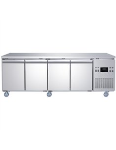 Commercial 4 Door Counter Freezer - Stainless Steel Prep Freezer 2239×700×850mm | Stalwart DA-SUP112