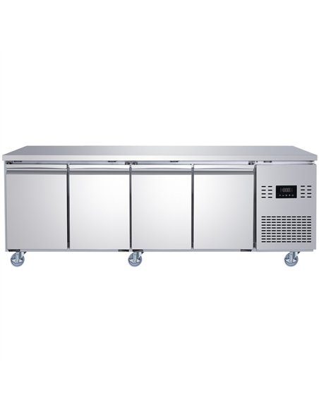 Commercial 4 Door Counter Freezer - Stainless Steel Prep Freezer 2239×700×850mm | Stalwart DA-SUP112