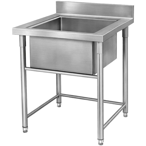 Commercial Single Bowl Stainless Steel Sink with Splashback 700×760×1030 (880+150) mm | Stalwart DA-DAVS108