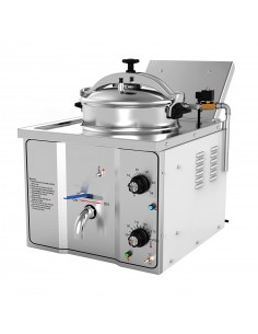 Chicken Commercial Electric Pressure Fryer 15L – 3kW Countertop Deep Fryer with Safety Lock & Drain Valve, 180°C