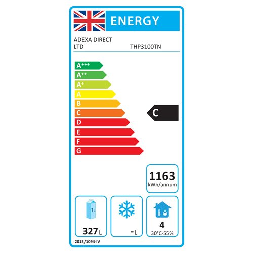 Commercial Refrigerated Counter 3 doors Depth 700mm | Stalwart DA-THP3100TN