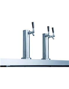 Professional Double Tap Beer Dispenser 2 Door Bottle Cooler 453L 1267×705×1216mm Black | Stalwart DA-DKB48M2 2