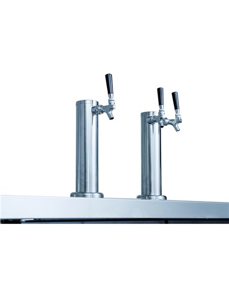 Professional Double Tap Beer Dispenser 2 Door Bottle Cooler 453L 1267×705×1216mm Black | Stalwart DA-DKB48M2