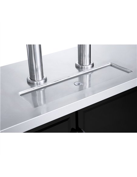 Professional Double Tap Beer Dispenser 2 Door Bottle Cooler 453L 1267×705×1216mm Black | Stalwart DA-DKB48M2