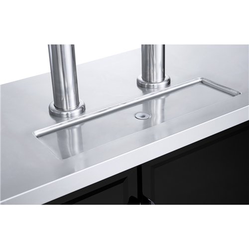 Professional Double Tap Beer Dispenser 3 Door Bottle Cooler 703L 1788×705×1216mm Black | Stalwart DA-DKB72M3