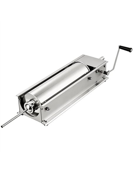 Commercial 3L Manual Sausage Stuffer Horizontal Stainless Steel 4 Nozzles 16–38mm | Stalwart DA-TG3L