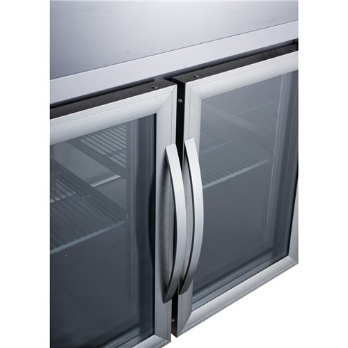 Commercial 3 Glass Door Counter Fridge with Upstand - Stainless Steel Prep Fridge 1794×700×950mm | Stalwart DA-SUP122