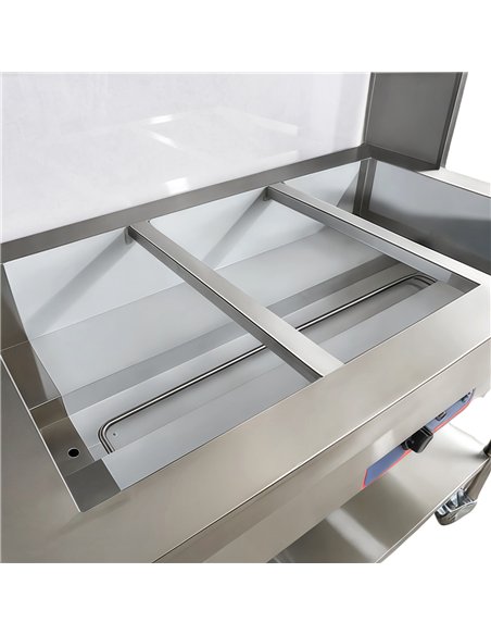 Mobile Bain Marie Food Warmer Table with Overshelf 3×GN1/1 Stainless Steel 1150×680×1350mm | Stalwart DA-PFD12070