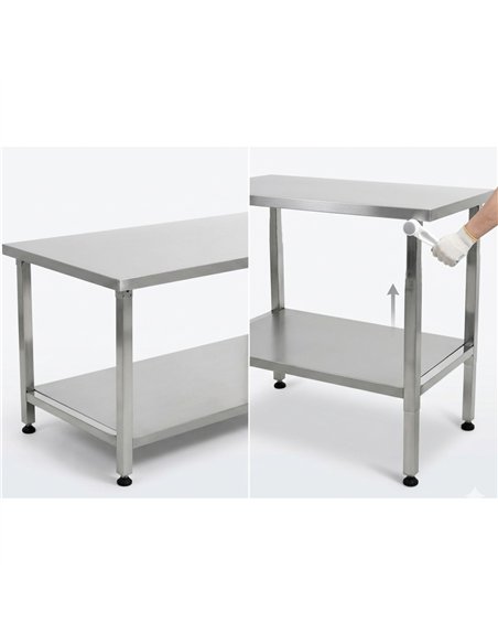 Stainless Steel Elevating Work Table 1500 × 700 × H700–1000 mm | Stalwart DA-MCEWB7015