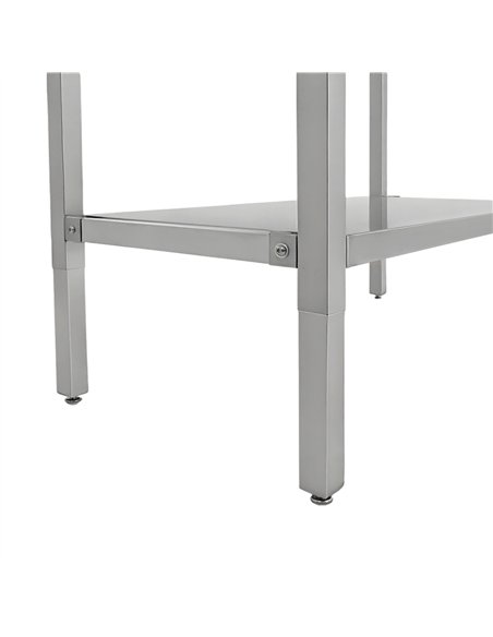 Stainless Steel Elevating Work Table with 50mm Backsplash 1200×600×750–1050mm | Stalwart DA-MCEWB6012B