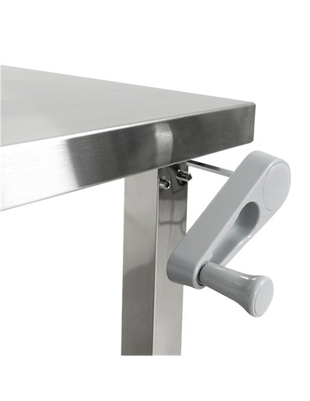 Stainless Steel Elevating Work Table with 50mm Backsplash 1400×600×750–1050mm | Stalwart DA-MCEWB6014B