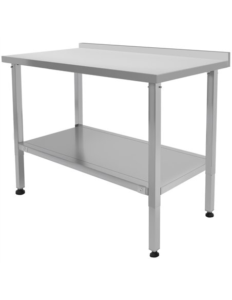 Stainless Steel Elevating Work Table with 50mm Backsplash 1500×600×750–1050mm | Stalwart DA-MCEWB6015B
