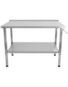 Stainless Steel Elevating Work Table with 50mm Backsplash 1000×700×750–1050mm | Stalwart DA-MCEWB7010B
