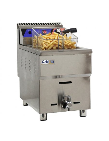 Commercial Single Tank Gas Fryer with Drain Tap - 14L Countertop | Stalwart DA-GF181