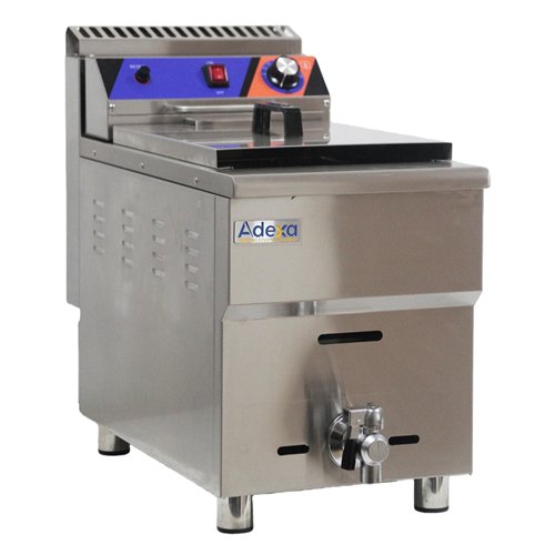 Commercial Single Tank Gas Fryer with Drain Tap - 14L Countertop | Stalwart DA-GF181