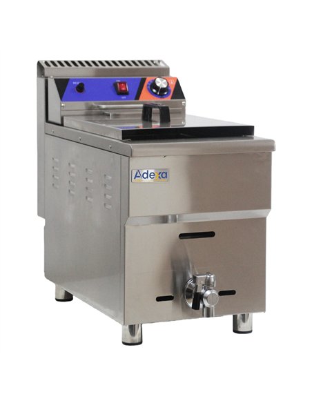 Commercial Single Tank Gas Fryer with Drain Tap - 14L Countertop | Stalwart DA-GF181